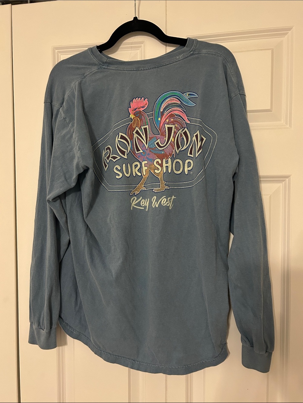 Men’s Ron Jon Long-Sleeve Pullover - Dusty Blue - Picture 2 of 3